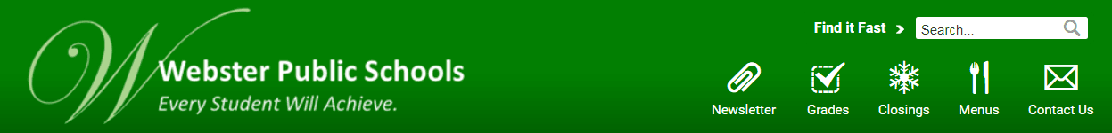 Webster Public Schools Website Banner